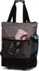 A quilted rolling tote bag with a magazine and a water bottle visible. Voir les images du produit