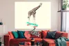 MuchoWow® Poster Giraffe - Muster - Skateboard - Rosa - Produktbild-Vorschau 2