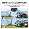A security camera mounted on a house, showing its panoramic view of the surrounding area. Produktbild-Vorschau
