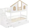 Letto a castello Sweiko, letto per bambini, con sponda di Anteprima dell’immagine prodotto 13
