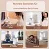 Collage showing a humidifier in different settings: office, home, yoga, and bedroom. Produktbild-Vorschau