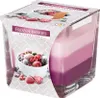 A scented candle in a glass jar with a label showing frozen berries and the product name. Voir les images du produit