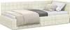 vidaXL Eckbettgestell mit Kopfteil Creme 100 cm x 200 cm Produktbild-Vorschau 1