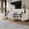 MODFU Weiß TV-Lowboard mit großem Stauraum Geriffener Produktbild-Vorschau 3