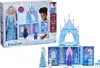 A product shot of a Disney Frozen castle playset with dolls, and a separate image of the product packaging. Náhľad obrázku produktu