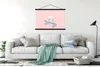 MuchoWow® Textilposter Schwein - Rosa - Skateboard - Blau - Produktbild-Vorschau 3