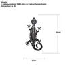 A decorative gecko with dimensions indicated. Produktbild-Vorschau