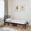 vidaXL Postel s čelem kovová černá 80x200 cm Náhled obrázku produktu 2