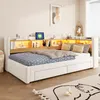 Flieks slaapbank 90x200 cm met uitschuifbaar bed, beklede Productafbeelding-voorbeeld 5