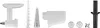 A collection of kitchen appliance attachments laid out on a white background. Voir les images du produit