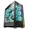 A computer case with internal lighting and fans. Produktbild-Vorschau