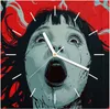 Wanduhr aus Glas mit Motiv Schreiende Person- 30 x 30 cm - Produktbild-Vorschau 1