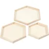 Creativ Company Holztabletts Hexagon Set 3 Stück 21-31 cm Produktbild-Vorschau 2