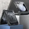 Two rugged phone cases are displayed on a multi-level gray platform against a textured gray background. Produktbild-Vorschau