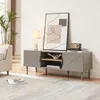 Table TV 'Starvili' avec 2 portes 120 x 40 x 45 cm Gris Voir les images du produit 1