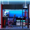 Hochbett mit Schreibtisch, Lochwand, LED-Lichtleiste, Produktbild-Vorschau 5
