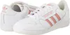 A pair of white Adidas Continental 80 sneakers with pink accents. Produktbild-Vorschau