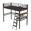 A loft bed with a desk and shelves underneath, shown against a white background. Produktbild-Vorschau