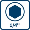 A graphic showing a hexagonal shape inside a circle, with the text '1/4"' below it. Náhled obrázku produktu