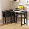 Klapptisch mit Rollen 80x58cm,Platzsparender Schreibtisch Produktbild-Vorschau 6
