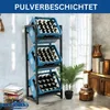 A metal rack holding three blue crates filled with bottles, placed in a room with a plant and wooden furniture. Produktbild-Vorschau
