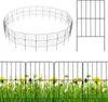 A circular garden fence and a straight section of fence are shown against a white background. Below, a section of the fence is shown in a grassy area with flowers. Náhľad obrázku produktu
