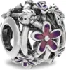 A close-up, detailed view of a Pandora charm with floral and insect motifs. Produktbild-Vorschau