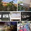 A collage of images showing different applications and views of a protective cover or tarp, including garden setups, balconies, and nighttime cityscapes. Náhled obrázku produktu