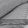 A close-up view of a gray knitted blanket, folded and showing its texture and weave. Náhľad obrázku produktu
