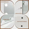 A collage of four close-up images showcasing different features of a Hollywood-style makeup mirror. Voir les images du produit