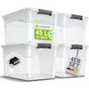 Juskys Aufbewahrungsbox mit Deckel - 4er Set Kunststoff Produktbild-Vorschau 1