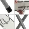 A collage of four close-up images showing details of a folding ironing board. Podgląd zdjęcia produktu