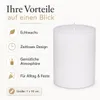 Stumpenkerze,  ca. 7 x 10 cm, 3-farbig sortiert Weiß Produktbild-Vorschau 3