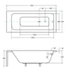 Technical drawing of a bathtub with dimensions. Produktbild-Vorschau