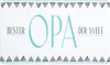 A rectangular breakfast board with the text "Bester Opa der Welt" (Best Grandpa in the World) and decorative triangular patterns at the top and bottom. Produktbild-Vorschau