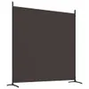 A brown fabric room divider with black metal legs on a white background. Náhľad obrázku produktu