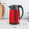 Bosch TWK3P424, 1,7 l, 2400 W, Grau, Rot, Edelstahl, Produktbild-Vorschau 15