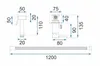 Technical drawing with dimensions of a bidet sprayer set. Anteprima dell’immagine prodotto