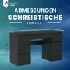 VBChome Schreibtisch 130 x 50 x 76 cm Schwarz Schreibtisch Produktbild-Vorschau 4