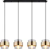 A product image of a pendant light fixture with four lamps. Produktbild-Vorschau
