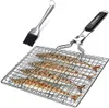 Fisch-Grillkorb, faltbar, tragbarer Edelstahl-Grillkorb für Produktbild-Vorschau 1