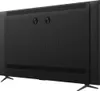 The back of a large television set is shown, mounted on a stand. Voir les images du produit