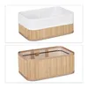 Relaxdays Aufbewahrungskorb 3er Set, Stoffbezug, Bambus, Produktbild-Vorschau 6
