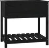 vidaXL Pflanzkübel mit Ablage Schwarz 82,5x54x81 cm Produktbild-Vorschau 1