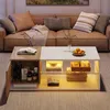 STILVORA Couchtisch 105x50x36cm mit LED-Lichtleiste und Produktbild-Vorschau 2