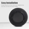A close-up of a black headphone earcup with text overlay explaining installation. Náhled obrázku produktu