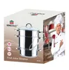 The image shows the packaging of a fruit juice steamer, with a chef in the background. Produktbild-Vorschau