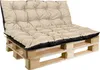 A beige and black tufted cushion set on a wooden pallet. Anteprima dell’immagine prodotto