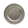 Dekoteller 33cm Kunststoff glänzend - Silber metallic Produktbild-Vorschau 1