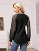 Damen Langarm-Spitzenshirt Rundhalsausschnitt Elegant Produktbild-Vorschau 4
